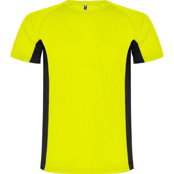 CA6595 - Tricou tehnic de adulti - SHANGHAI - [Galben fluorescent/Negru]