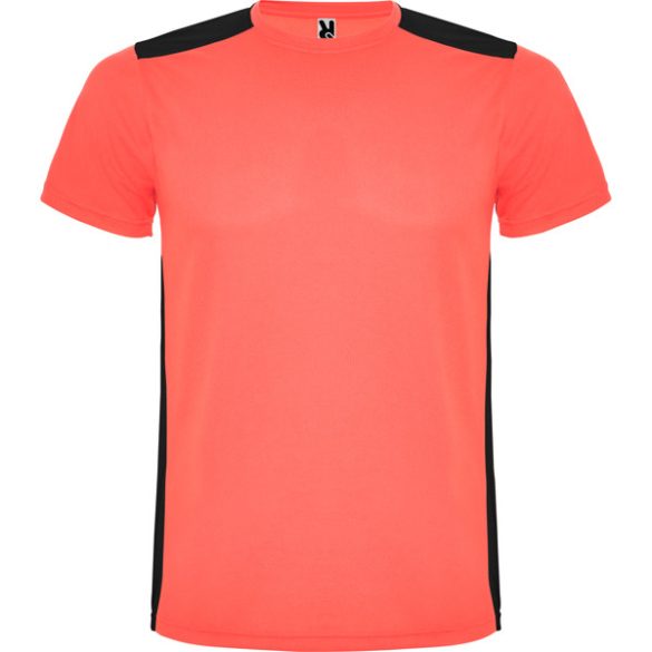 CA6652 - Tricou tehnic pentru barbati - DETROIT - [Corai fluor/Negru]