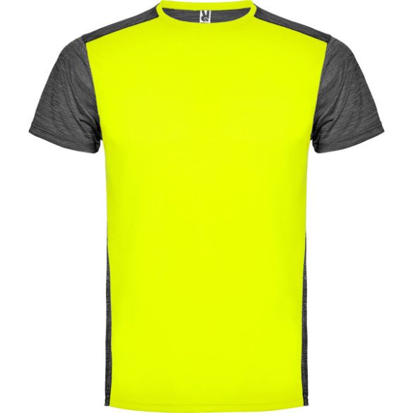 CA6653 - Tricou tehnic pentru barbati - ZOLDER - [Galben fluorescent/Negru melanj]