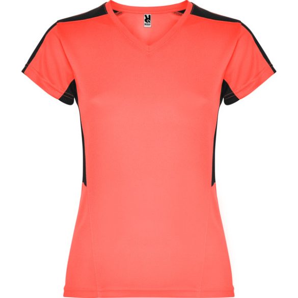 CA6657 - Tricou tehnic de dama - SUZUKA - [Corai fluor/Negru]