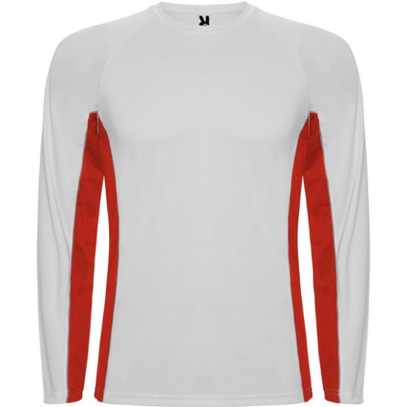 CA6670 - Tricou tehnic de barbati - SHANGHAI L/S - [Alb/Rosu]