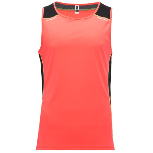 CA6682 - Tricou tehnic de barbati - MISANO - [Corai fluor/Negru]