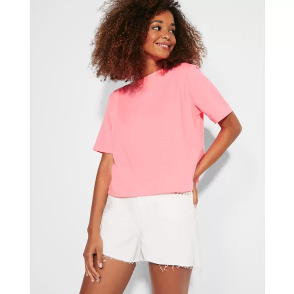 CA6687 - Tricou larg de dama - DOMINICA - [Roz lady fluor]