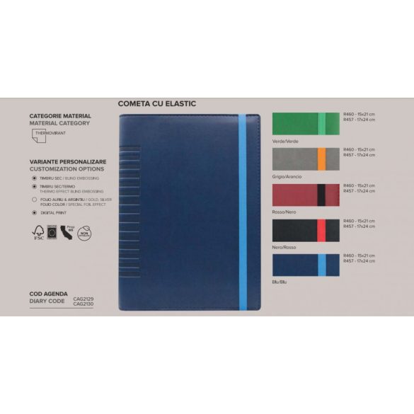 Agenda-datata-zilnic-Cometa-cu-elastic-15-x-21-cm-Rosu