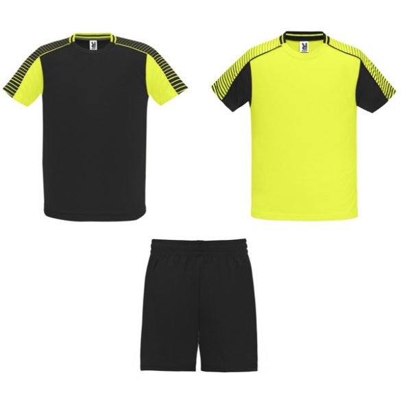 CJ0525 - Echipament sportiv unisex pentru copii - JUVE - [Galben fluorescent/Negru]