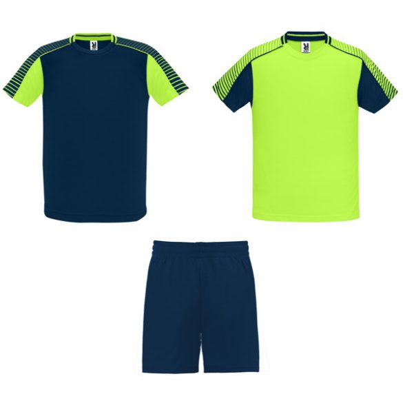 CJ0525 - Echipament sportiv unisex pentru copii - JUVE - [Verde fluorescent/Bleumarin]