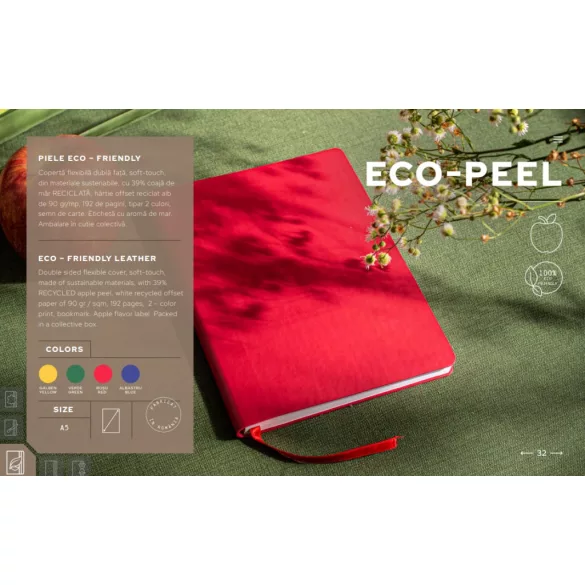 Agenda Eco Peel nedatata - A5 [rosu]