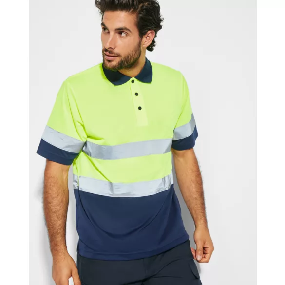 HV9302 - Tricou polo tehnic - POLARIS - [Plumb/Galben fluorescent]