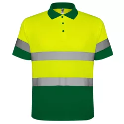   HV9302 - Tricou polo tehnic - POLARIS - [Verde gradina/Galben fluorescent]