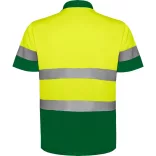 HV9302 - Tricou polo tehnic - POLARIS - [Verde gradina/Galben fluorescent]