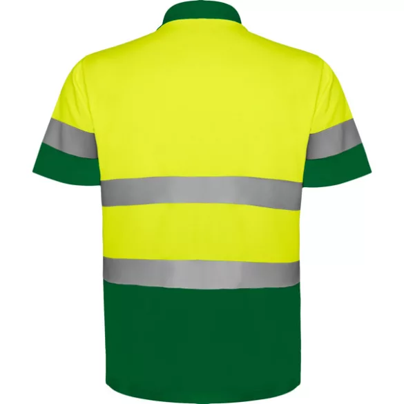 HV9302 - Tricou polo tehnic - POLARIS - [Verde gradina/Galben fluorescent]