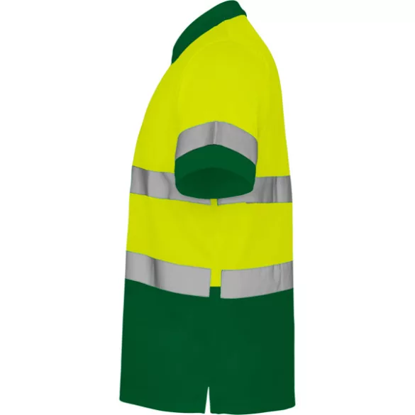 HV9302 - Tricou polo tehnic - POLARIS - [Verde gradina/Galben fluorescent]