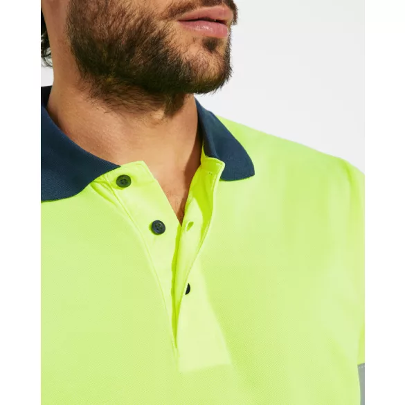 HV9302 - Tricou polo tehnic - POLARIS - [Verde gradina/Galben fluorescent]