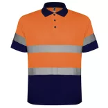 HV9302 - Tricou polo tehnic - POLARIS - [Bleumarin/Portocaliu fluorescent]