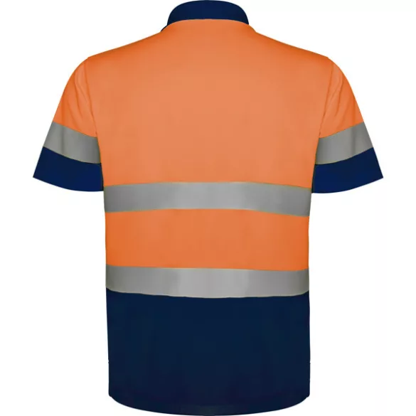 HV9302 - Tricou polo tehnic - POLARIS - [Bleumarin/Portocaliu fluorescent]