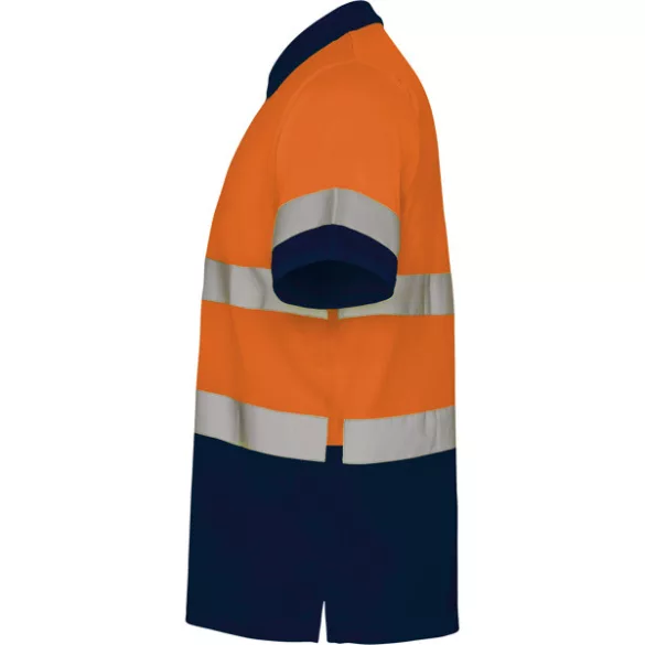 HV9302 - Tricou polo tehnic - POLARIS - [Bleumarin/Portocaliu fluorescent]