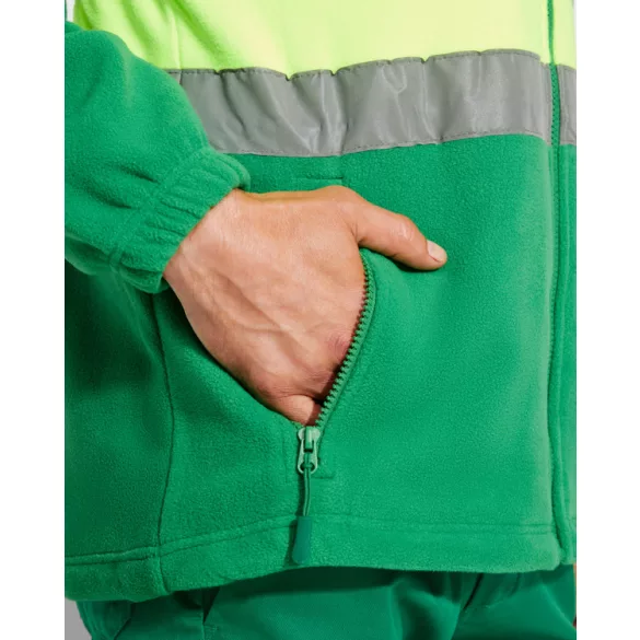 HV9305 - Jacheta din polar - ALTAIR - [Verde gradina/Galben fluorescent]