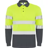 HV9306 - Tricou polo tehnic - POLARIS L/S - [Plumb/Galben fluorescent]