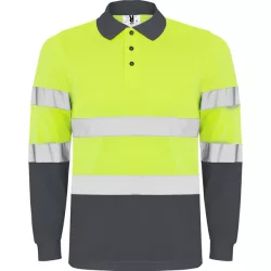   HV9306 - Tricou polo tehnic - POLARIS L/S - [Plumb/Galben fluorescent]