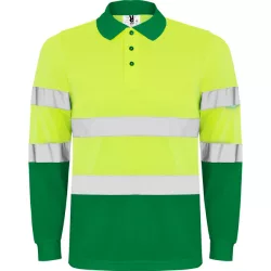   HV9306 - Tricou polo tehnic - POLARIS L/S - [Verde gradina/Galben fluorescent]
