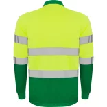 HV9306 - Tricou polo tehnic - POLARIS L/S - [Verde gradina/Galben fluorescent]