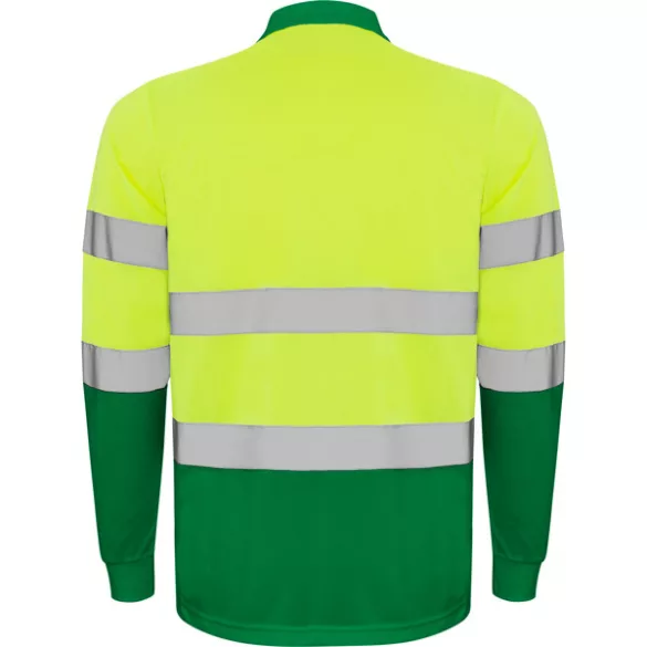 HV9306 - Tricou polo tehnic - POLARIS L/S - [Verde gradina/Galben fluorescent]