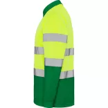 HV9306 - Tricou polo tehnic - POLARIS L/S - [Verde gradina/Galben fluorescent]