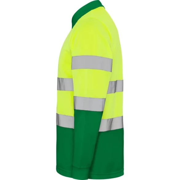 HV9306 - Tricou polo tehnic - POLARIS L/S - [Verde gradina/Galben fluorescent]