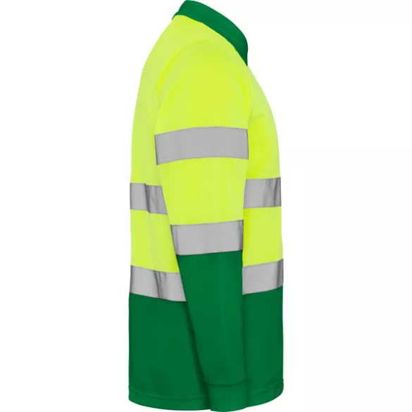 HV9306 - Tricou polo tehnic - POLARIS L/S - [Verde gradina/Galben fluorescent]