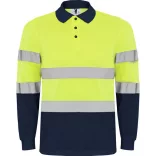 HV9306 - Tricou polo tehnic - POLARIS L/S - [Bleumarin/Galben fluorescent]