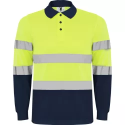   HV9306 - Tricou polo tehnic - POLARIS L/S - [Bleumarin/Galben fluorescent]