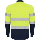 HV9306 - Tricou polo tehnic - POLARIS L/S - [Bleumarin/Galben fluorescent]