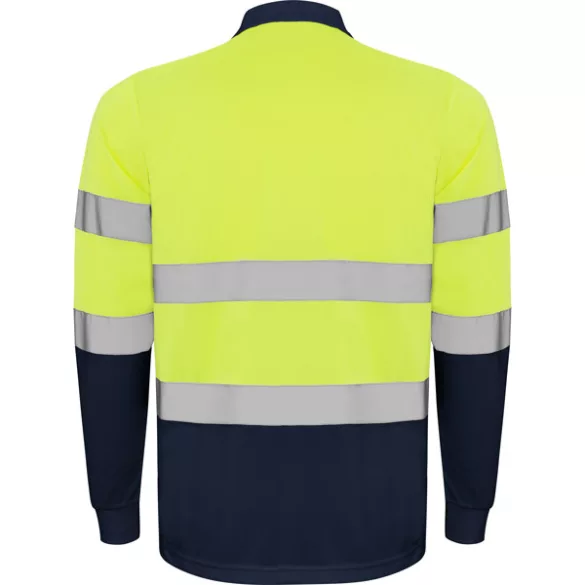 HV9306 - Tricou polo tehnic - POLARIS L/S - [Bleumarin/Galben fluorescent]