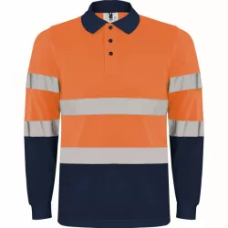   HV9306 - Tricou polo tehnic - POLARIS L/S - [Bleumarin/Portocaliu fluorescent]