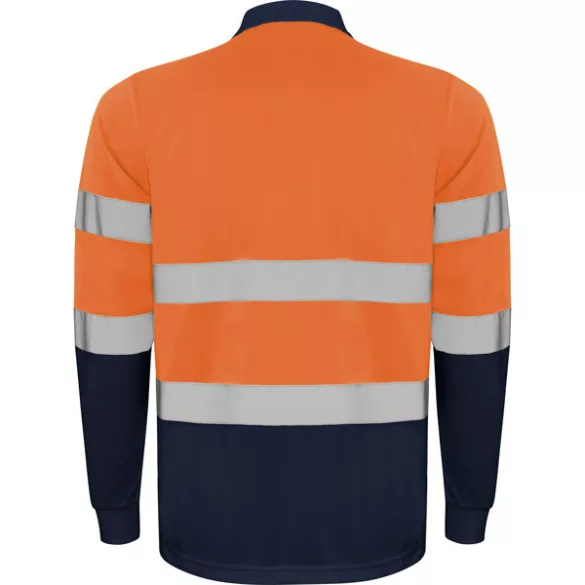 HV9306 - Tricou polo tehnic - POLARIS L/S - [Bleumarin/Portocaliu fluorescent]