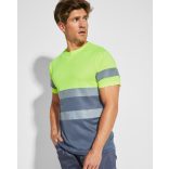 HV9310 - Tricou tehnic cu maneca scurta - DELTA - [Bleumarin/Galben fluorescent]