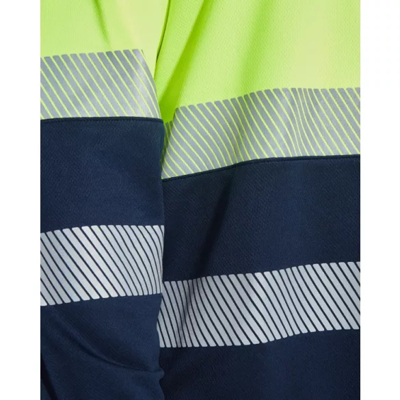 HV9316 - Tricou polo tehnic de vizibilitate ridicata - VEGA LS - [Bleumarin/Galben fluorescent]