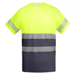   HV9317 - Tricou tehnic cu maneci scurte - TAURI - [Plumb/Galben fluorescent]