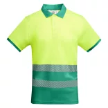HV9318 - Tricou tehnic polo cu maneci scurte - ATRIO - [Verde gradina/Galben fluorescent]