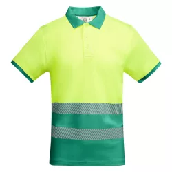   HV9318 - Tricou tehnic polo cu maneci scurte - ATRIO - [Verde gradina/Galben fluorescent]