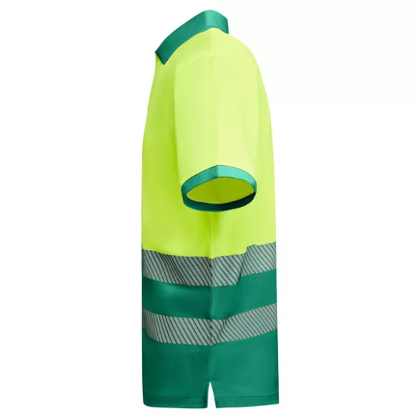 HV9318 - Tricou tehnic polo cu maneci scurte - ATRIO - [Verde gradina/Galben fluorescent]
