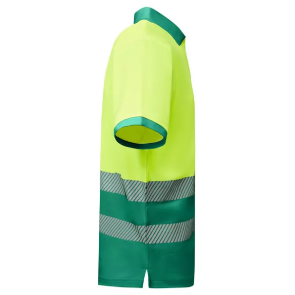 HV9318 - Tricou tehnic polo cu maneci scurte - ATRIO - [Verde gradina/Galben fluorescent]