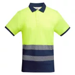 HV9318 - Tricou tehnic polo cu maneci scurte - ATRIO - [Bleumarin/Galben fluorescent]