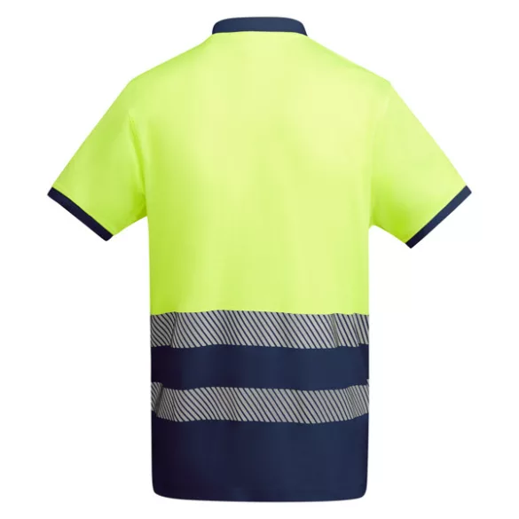 HV9318 - Tricou tehnic polo cu maneci scurte - ATRIO - [Bleumarin/Galben fluorescent]