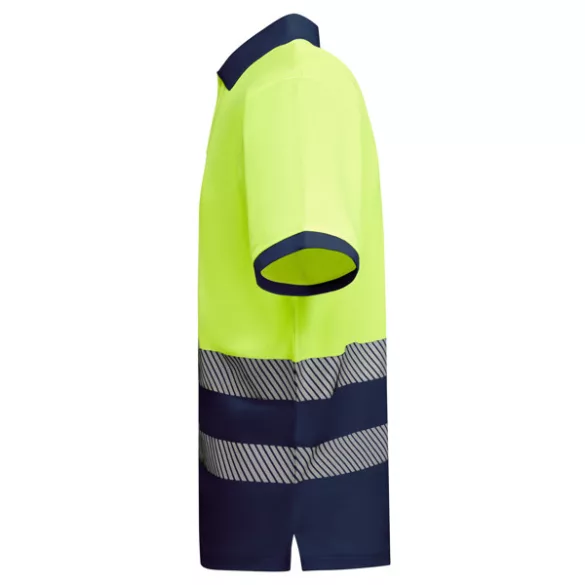 HV9318 - Tricou tehnic polo cu maneci scurte - ATRIO - [Bleumarin/Galben fluorescent]