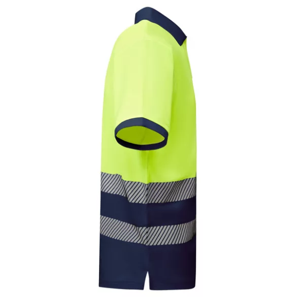 HV9318 - Tricou tehnic polo cu maneci scurte - ATRIO - [Bleumarin/Galben fluorescent]
