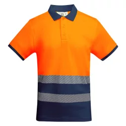   HV9318 - Tricou tehnic polo cu maneci scurte - ATRIO - [Bleumarin/Portocaliu fluorescent]
