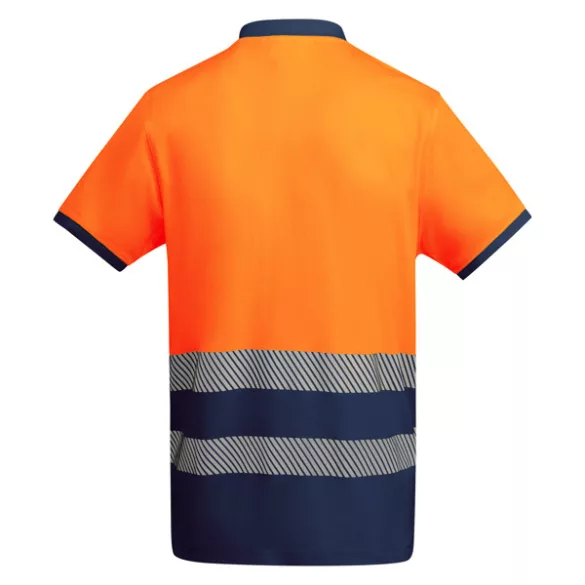 HV9318 - Tricou tehnic polo cu maneci scurte - ATRIO - [Bleumarin/Portocaliu fluorescent]