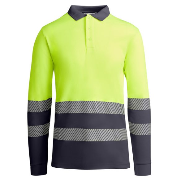 HV9319 - Tricou tehnic polo cu maneci lungi - ATRIO LS - [Plumb/Galben fluorescent]