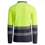HV9319 - Tricou tehnic polo cu maneci lungi - ATRIO LS - [Plumb/Galben fluorescent]